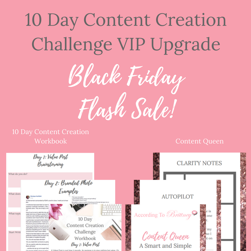 10 day content creation challenge black friday