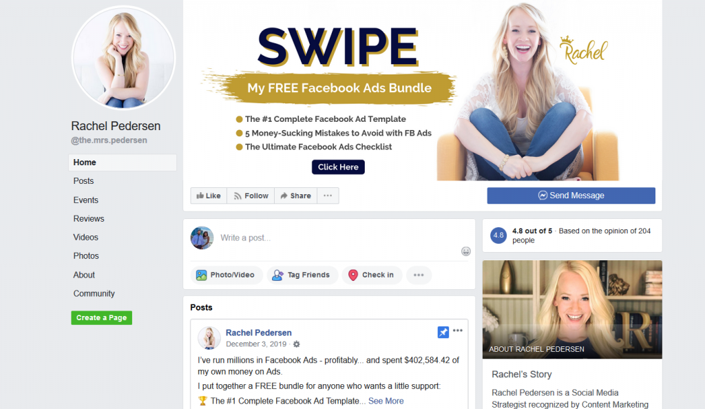 rachel pederson facebook page