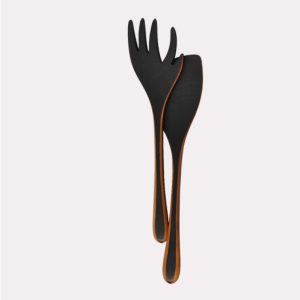 Blackened Forked Salad Set 12 inch